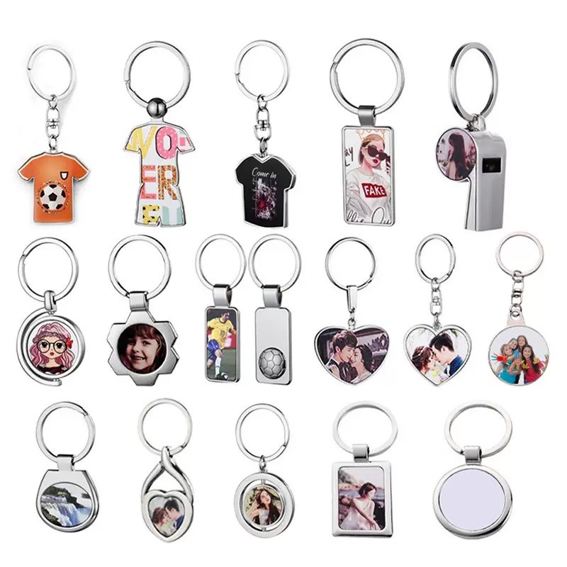 Heart Shape Sublimation Metal Keyring With Printable Metal Insert For Sublimation Printing
