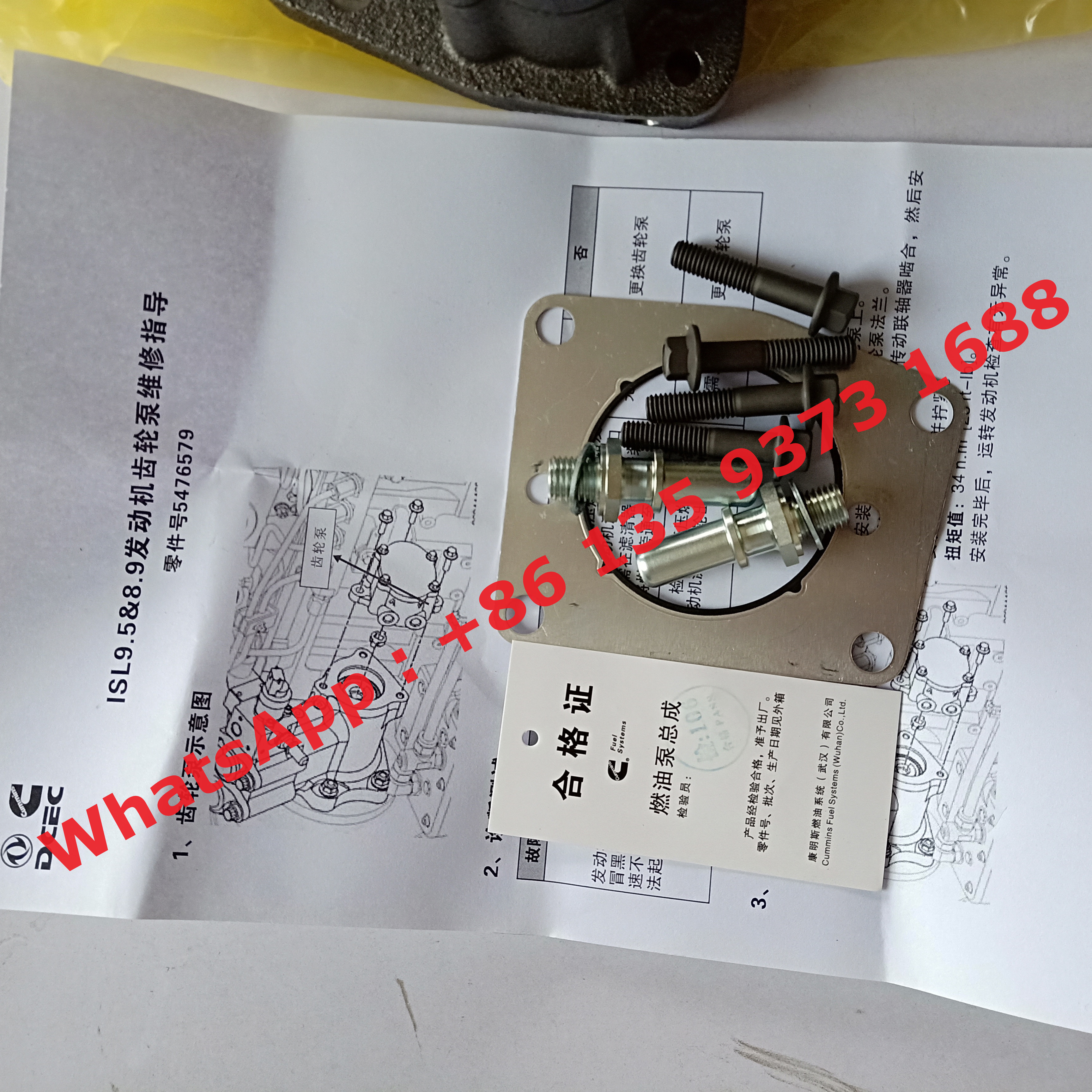 Genuine Cummins ISLE Diesel Engine Part Fuel Injection Pump Head Assy 4088866 5476587