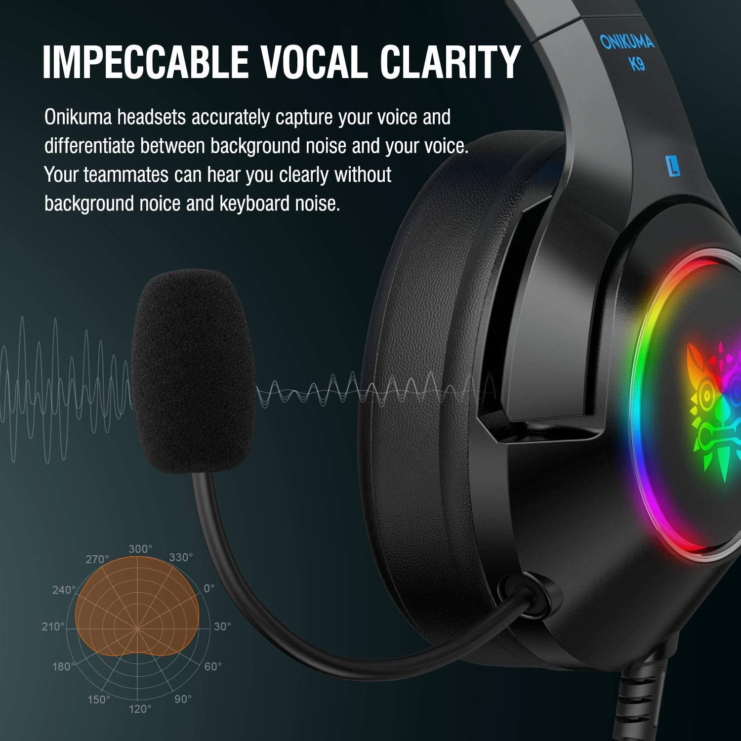 DC5V Onikuma K9 2.2kohm Glowing Gaming Headset