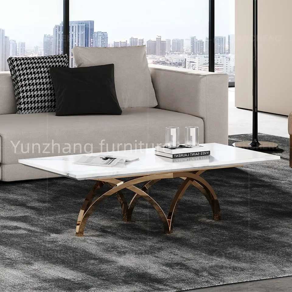 Elegant Stylish Gold Center Table For Living Room Simple Structure