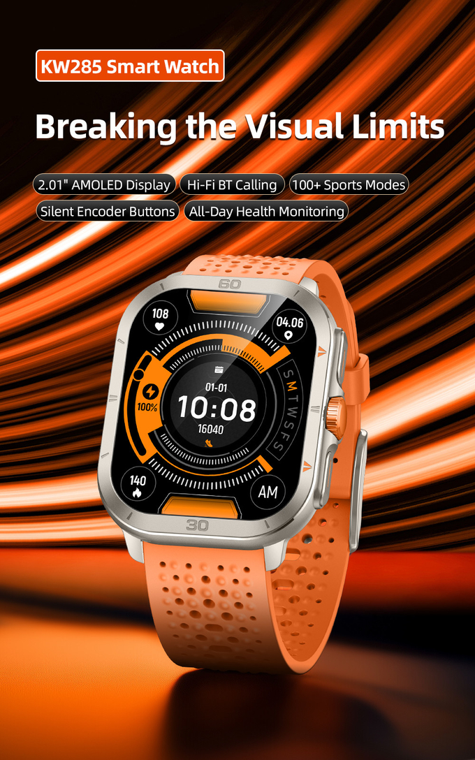 Stylish 2.01 Inch Smartwatch Big Screen Bluetooth Calling Smart Watch AMOLED Display