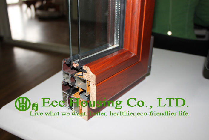 German Hardware Tilt & Turn Wood Aluminum Window For Villas