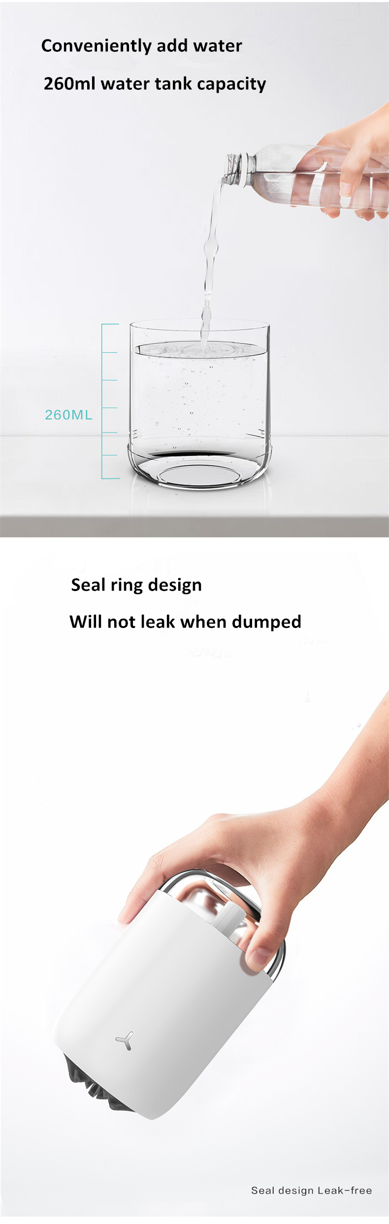 HOMEFISH 260ML Room Humidifier ABS PP Silicone Car Air Humidifier