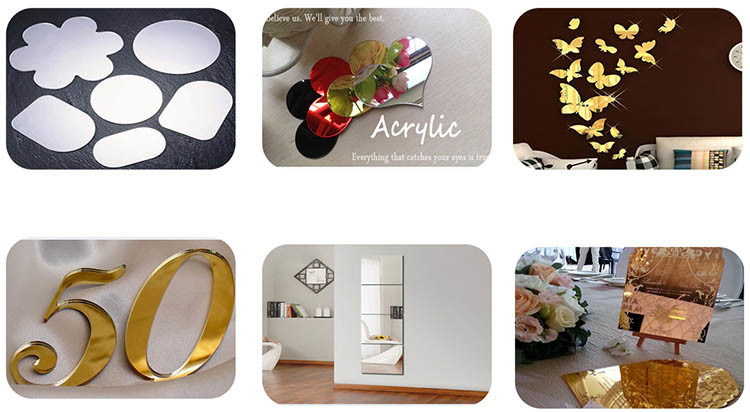 Customized Mirror Finish Acrylic Sheet 4x8ft Golden Silver Color 1.2g/Cm3