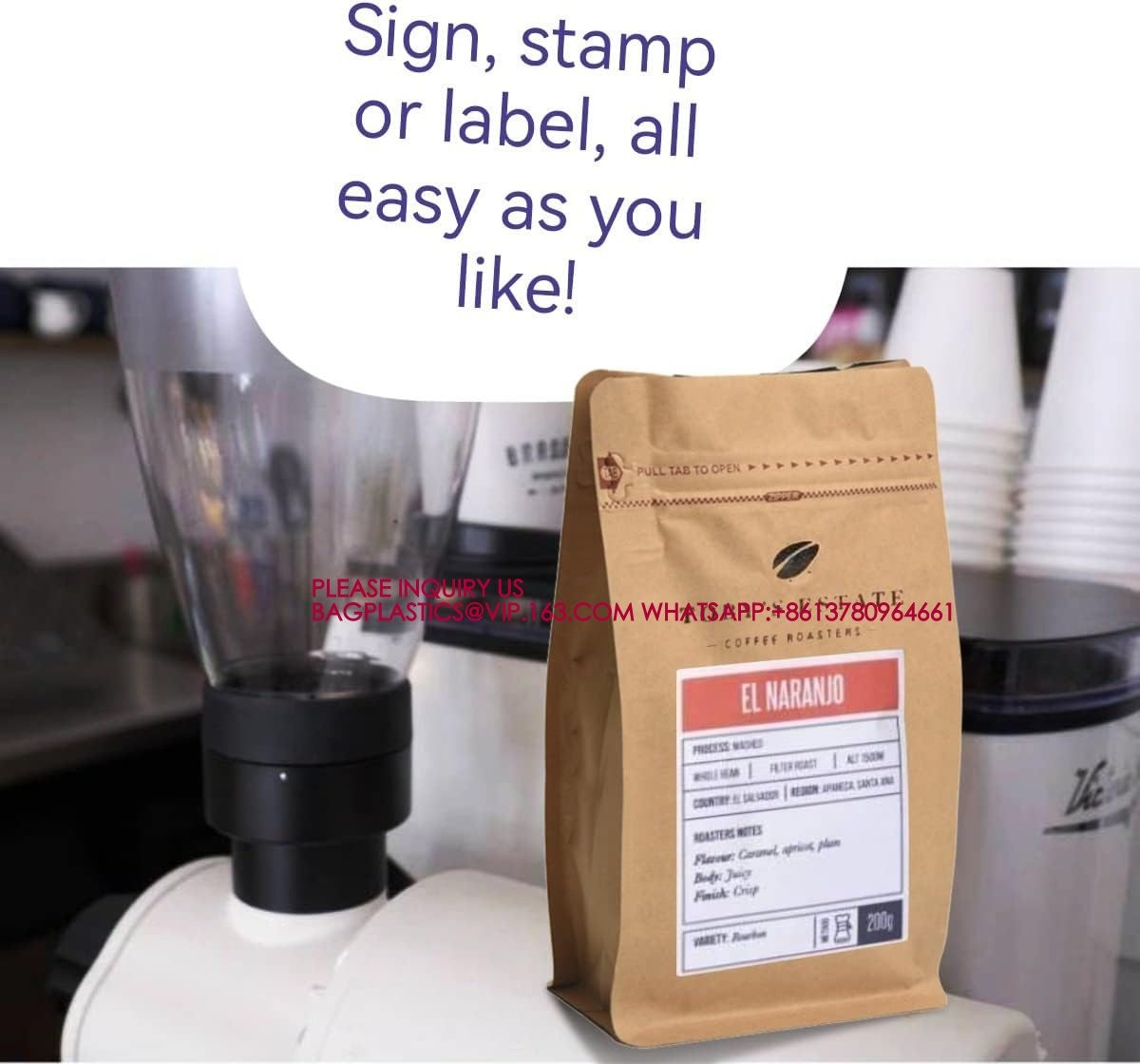 Degassing Pouch Bags With Valve, Food Storage Bags With Rsealable Zipper & Easy Open Tape