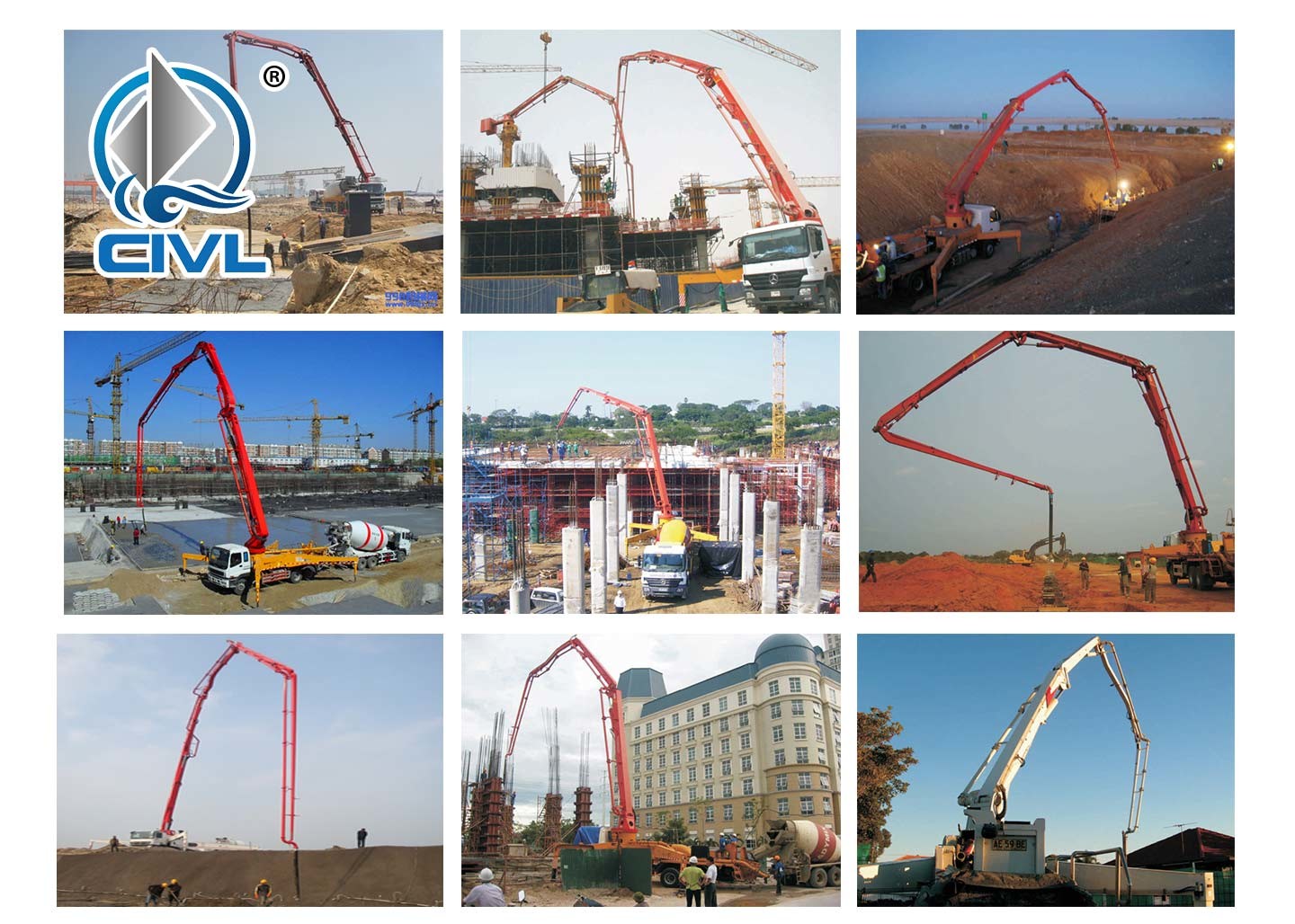 CIVL 37m Concrete Mixing Equipment / Agitator Mix Concrete Pumping Truck