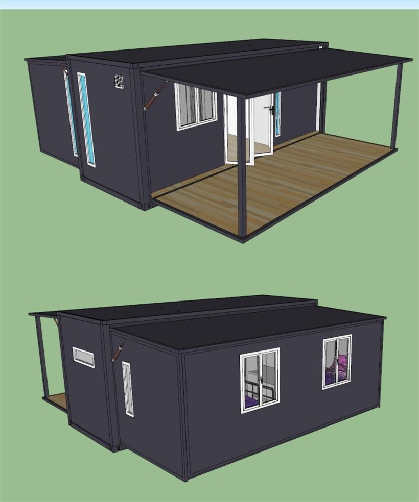 Easy Disassemble Expandable Container House With Steel Structure / Galvanized Pipe