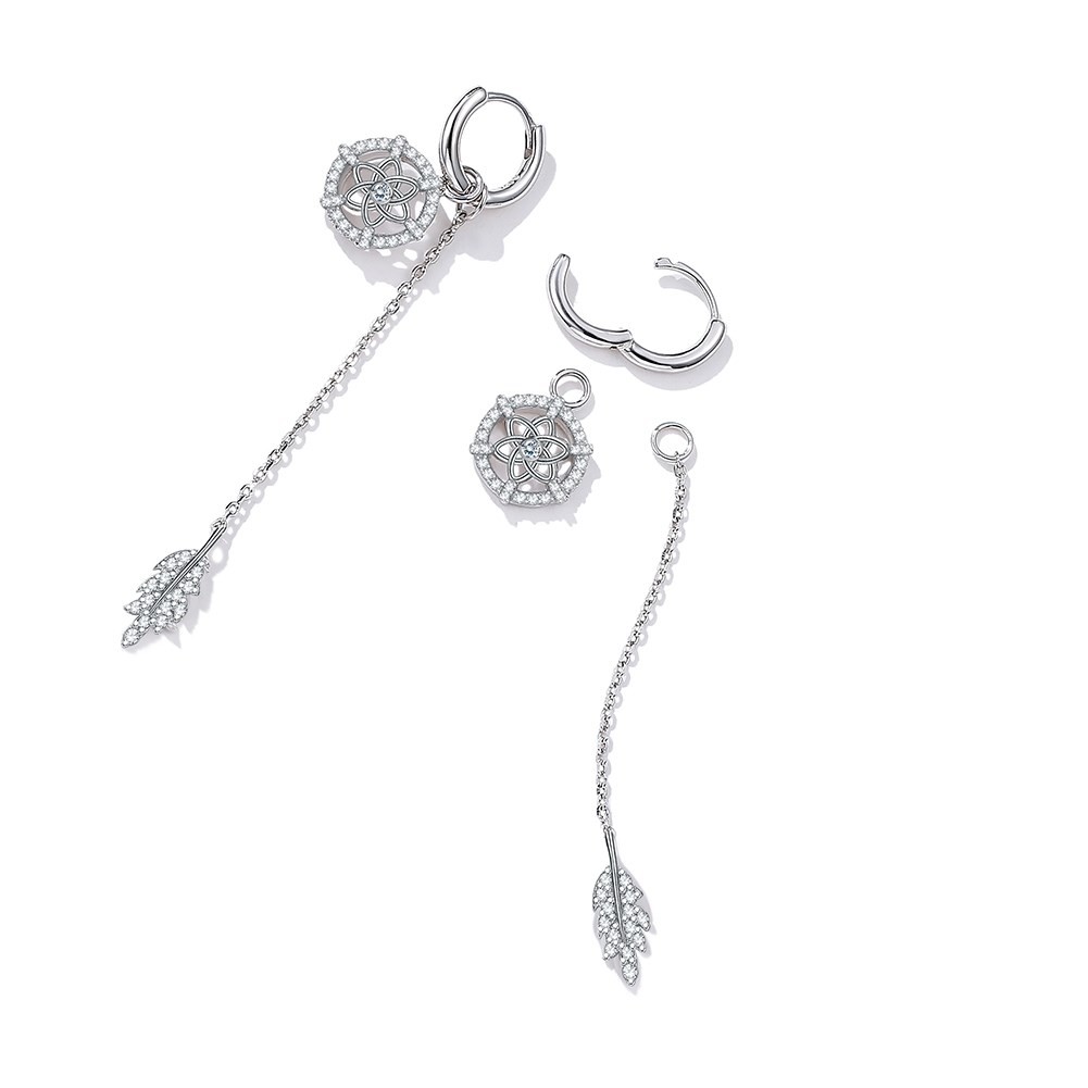 0.26ft 1.2g Sterling Silver Jewelry Earrings 3A CZ Crystal Ball Earrings SGS