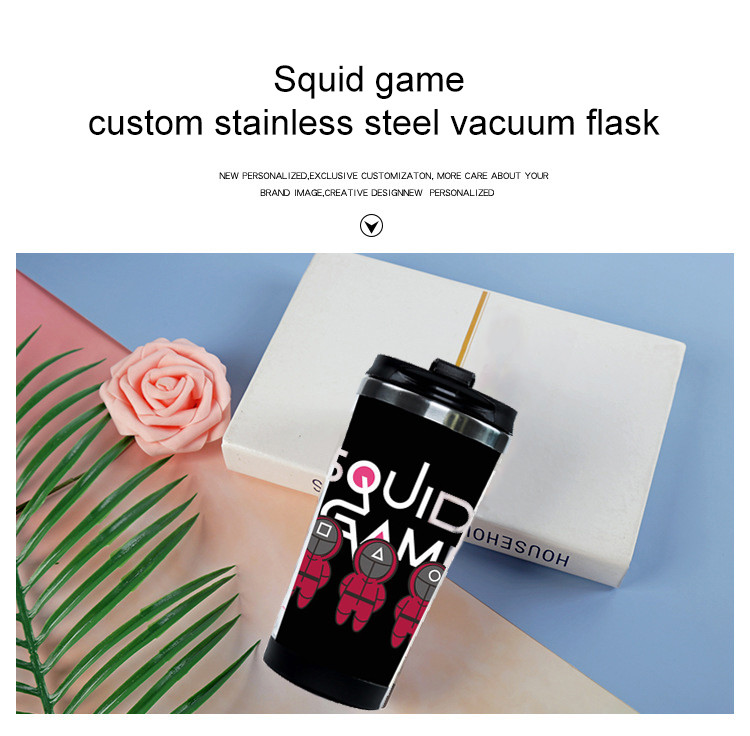 14oz Squid Game Drinkware Bottle Vacuum Insulated Tumbler Double Wall Travel Coffee Mug