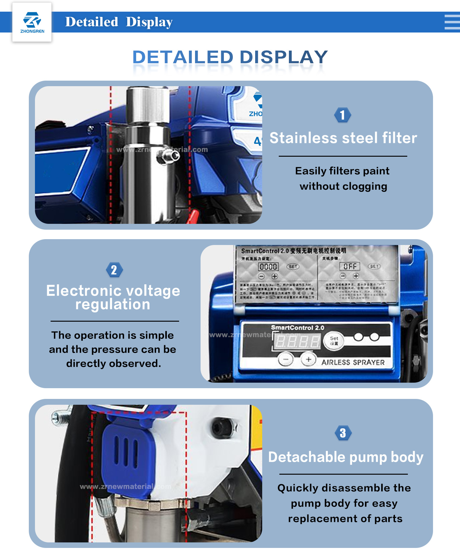 High Efficiency 1500Watt Electric Airless Paint Sprayer With Piston Pump