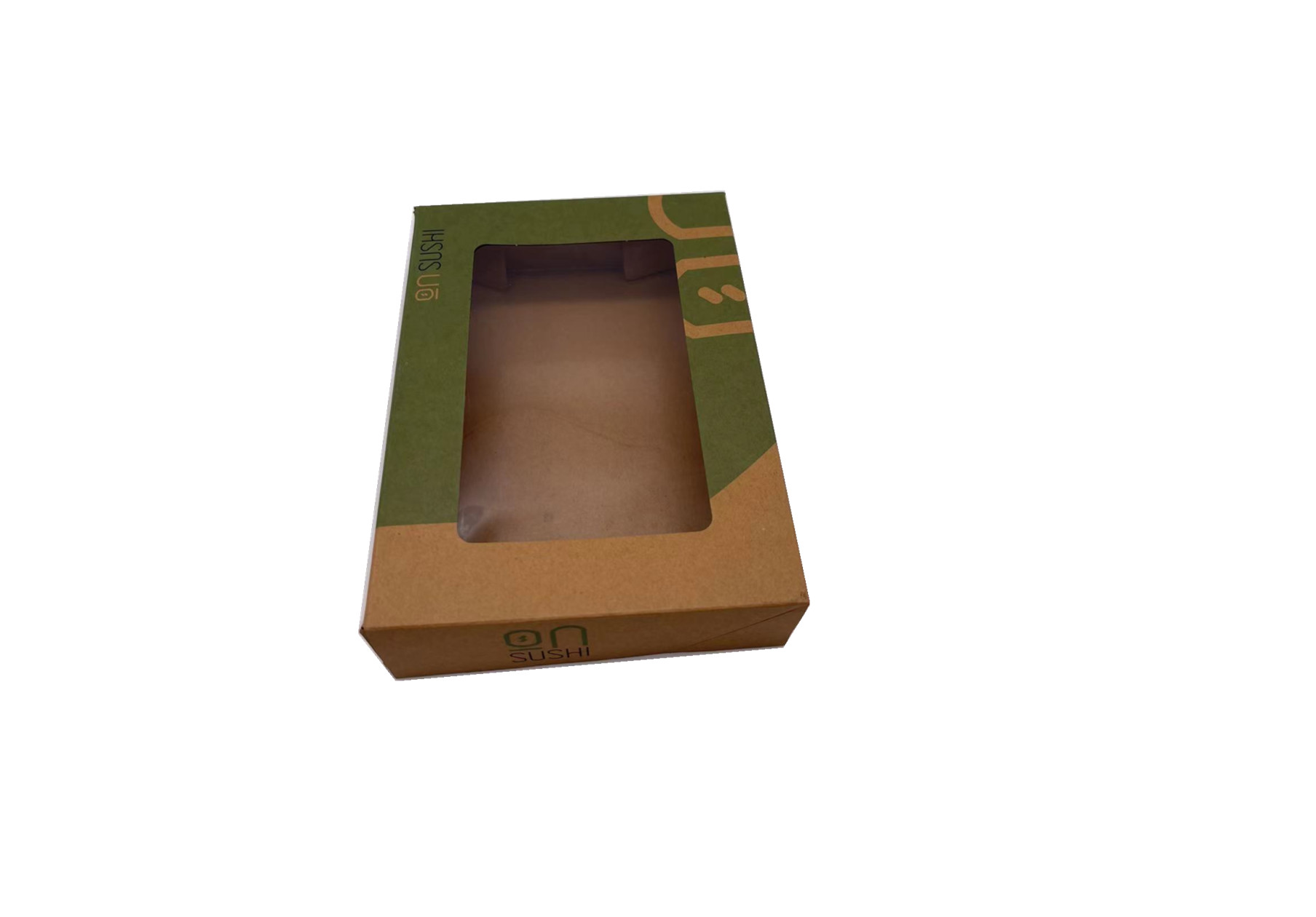 350GSM White Cardboard Paper Sushi Box With Anti Fog PVC Window