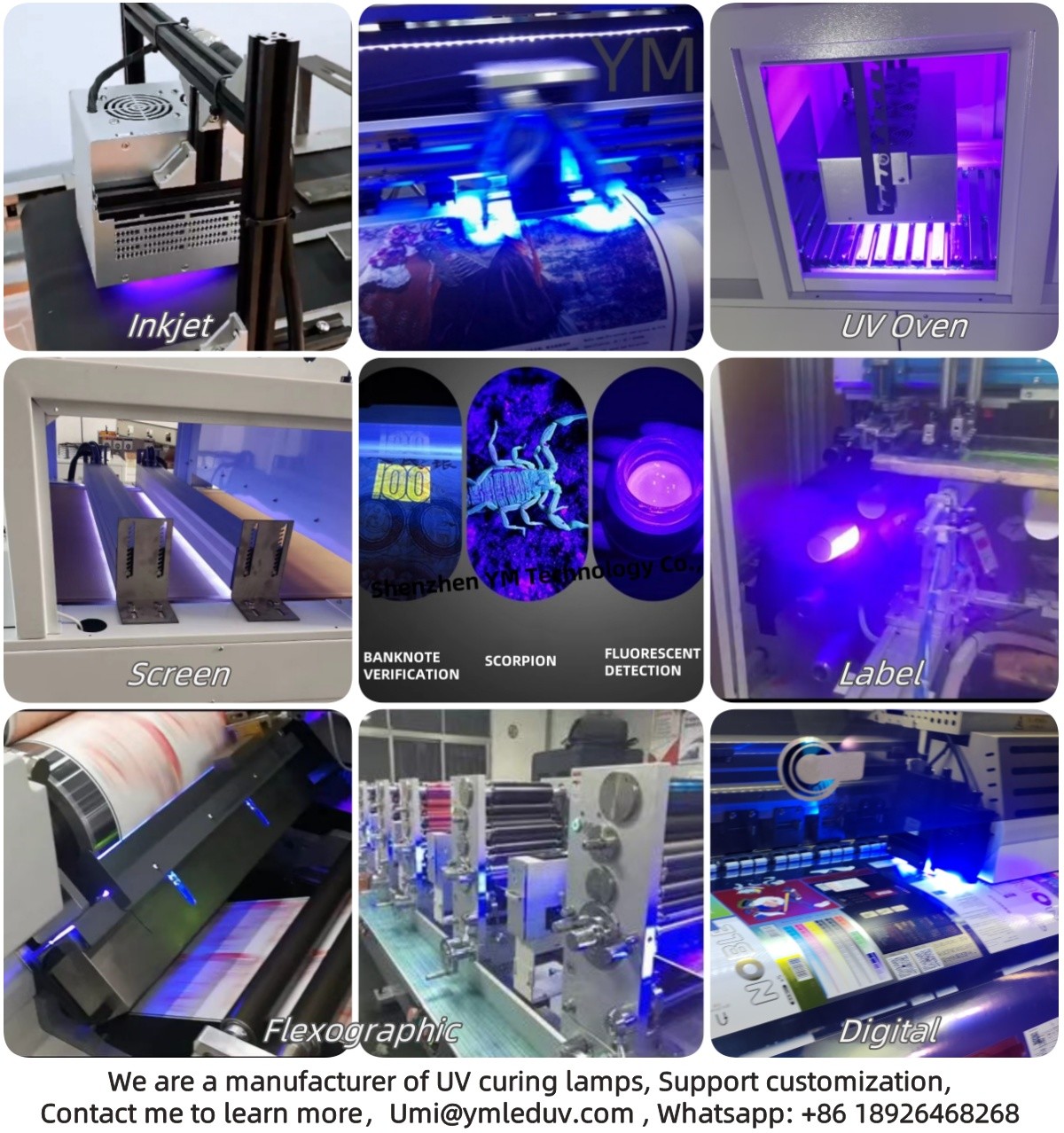 Air Cooled 350W for Laboratory research glue curing Hand-held UV Curing Lamp