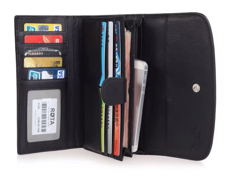Unisex Style Authentic Stingray Skin Women Long Wallet Lady Card Holders Genuine Leather Female Large Clutch Purse