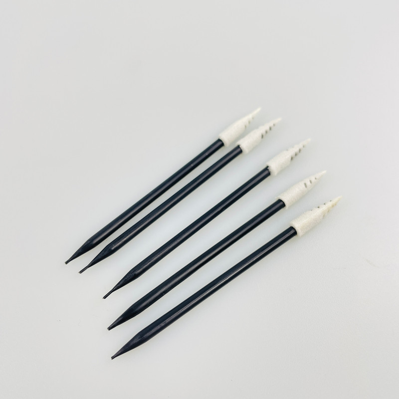 Spiral Pointy Foam Tip Swabs Black For Printer Electronic Cleaning