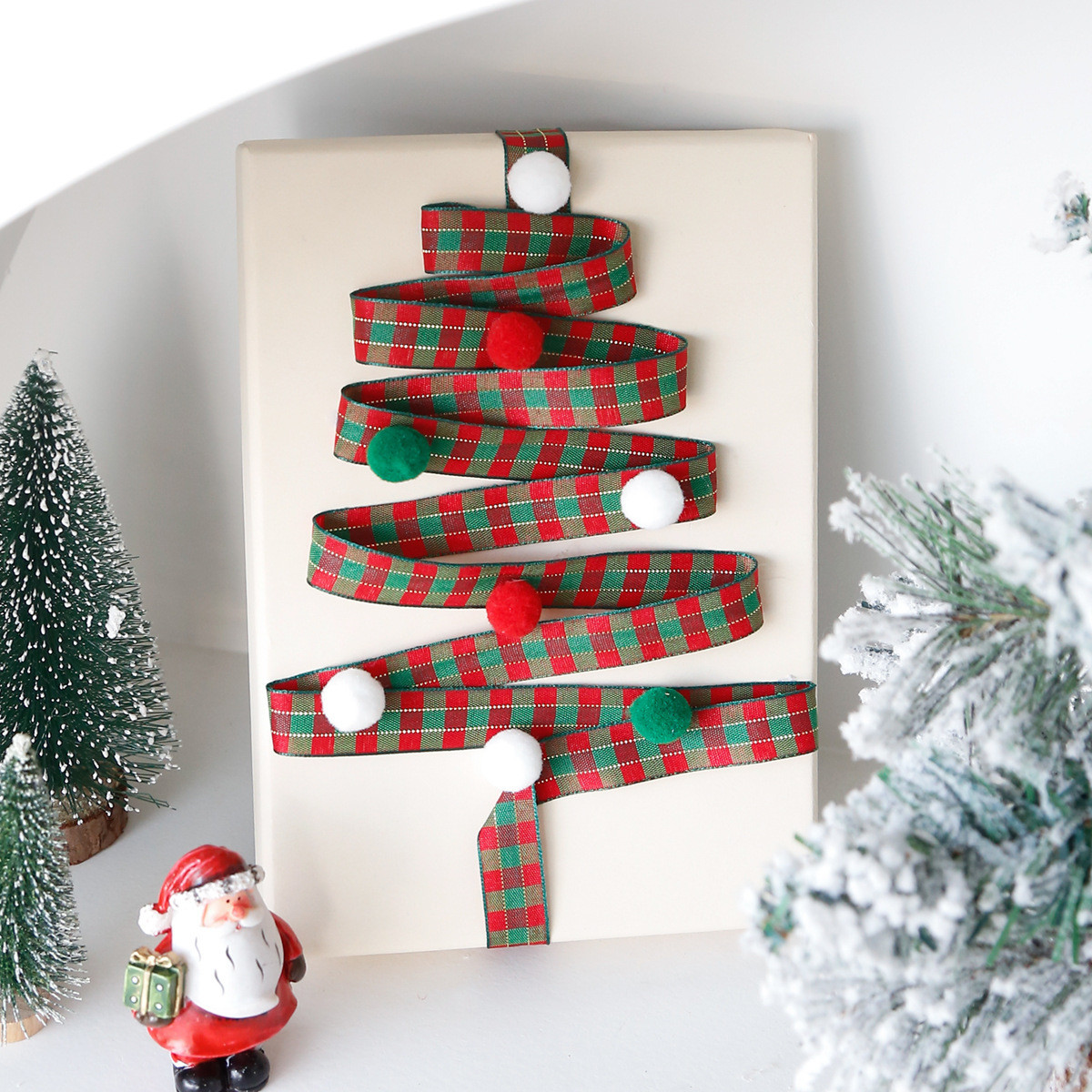 CHRISTMAS LATTICE RIBBON GIFT BOX PACKING RIBBON HANDMADE DIY BOW RIBBON POLYESTER RIBBON