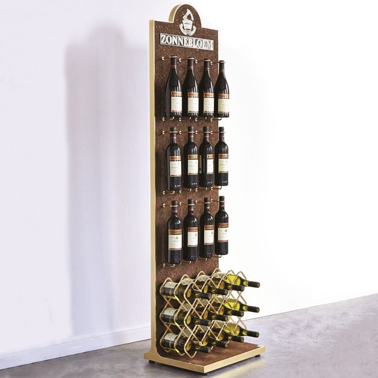 Customized Double-sided Free Standing Wine Rack Wooden Display Stand Demountable Wine Rack Wood for Pub