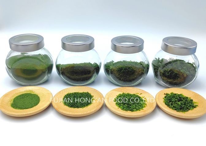 HACCP Certified Ulva Aonori Dried Seaweed , Dried Nori Flakes Green Color