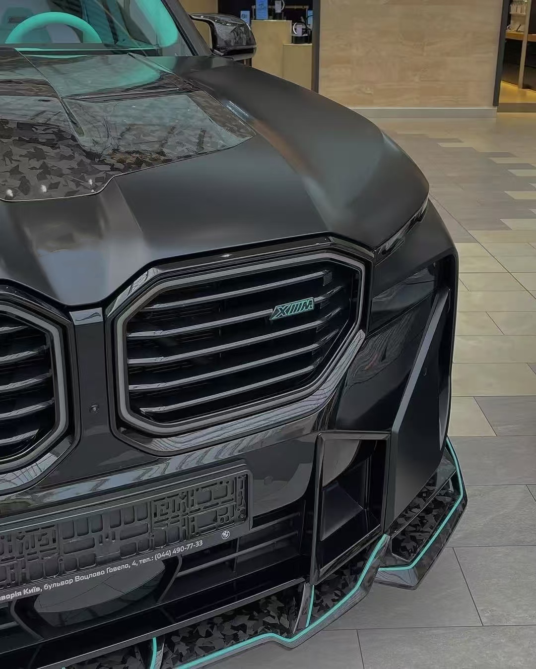 XM Bmw Wide Body Kit Carbon Fiber Front Lip Spoiler Black Bmw Side Skirt Wheel Arch
