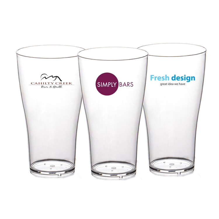 Nucleated Tulip Plastic Beer Glasses 560ml Unbreakable Polycarbonate Pint Glasses