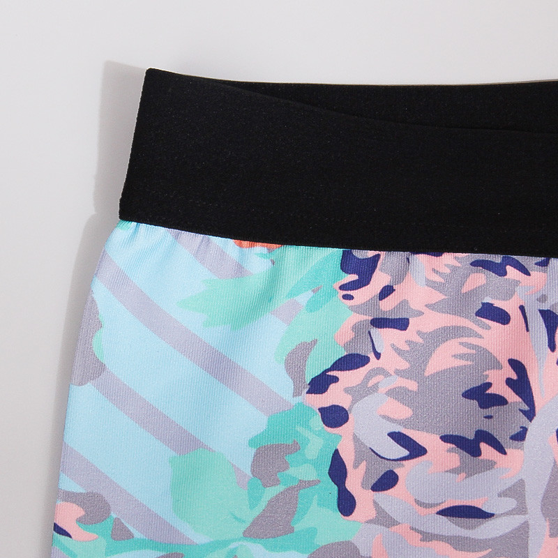 CPG Global Women's Gyg Legging Sport Running Pants Yoga Floral Blue Print High Quality HK17