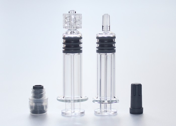 Cosmetic Luer Lock Syringe , 1 Ml Syringe 5.0 Neutral Borosilicate Glass Material