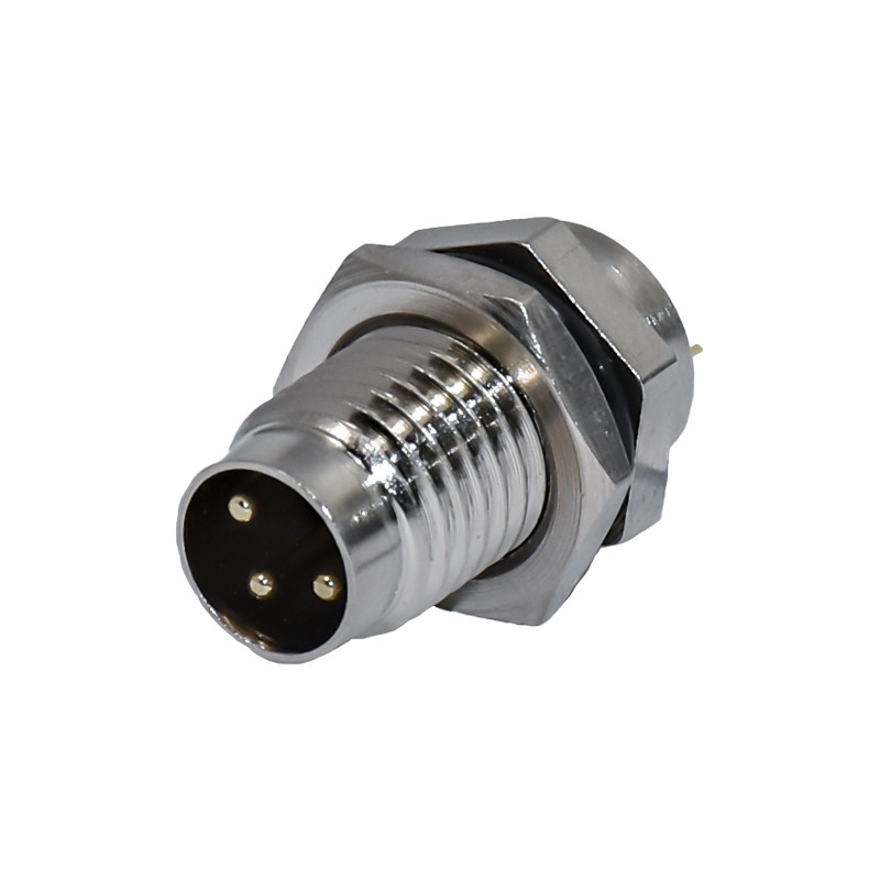 Waterproof M8 Front Panel Mount Connector 3pins Male Fastened IP67 Connector Automotive