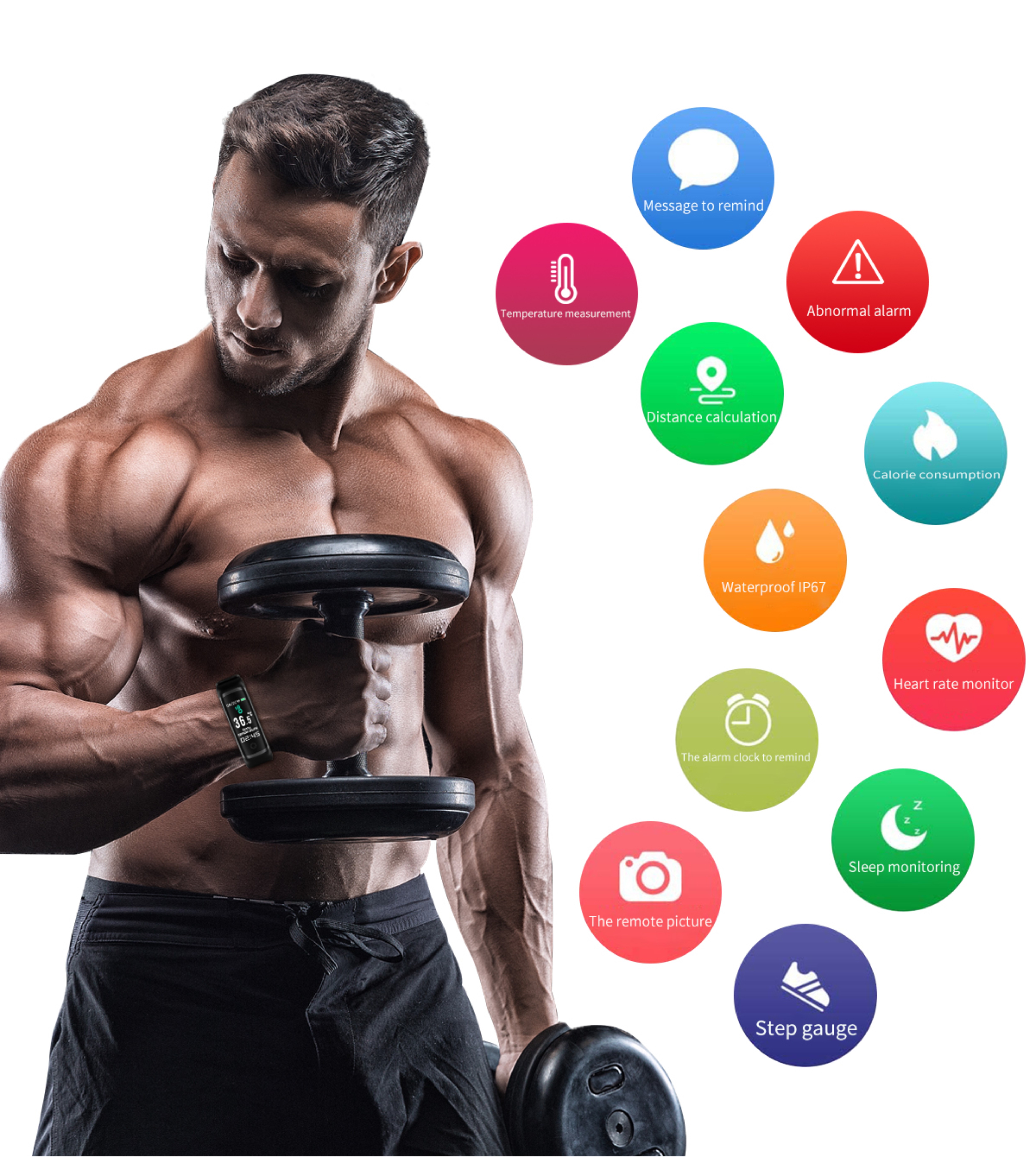 IT114 Heart Rate Smartwatch 0.96 Inch 80*160 Step Counter Smartwatch Health Exercise Broadcast Sleep