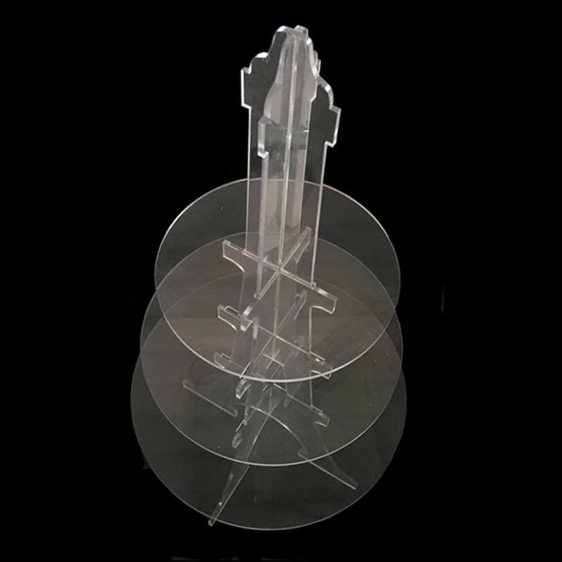 9 Tier Plastic Square Macaron Tower Stand Display For French Takeaway Food Packaging