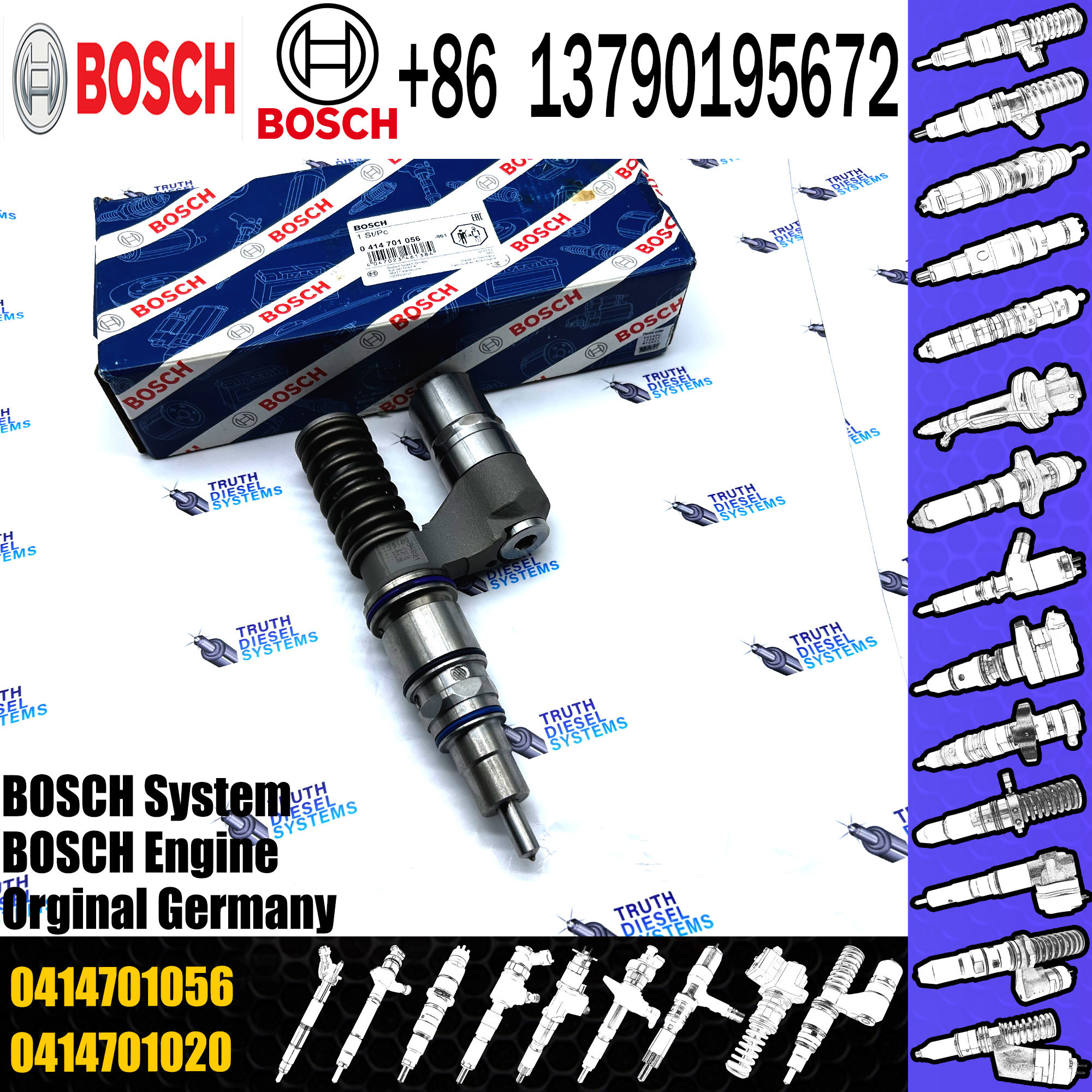 Diesel Engine Common Rail Injector 0414701066 0414701044 0414701056