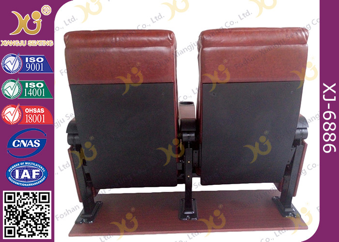 Soft Padded Push Back Theater Seating Chair For Commercial Cinema 2.3mm Thickness