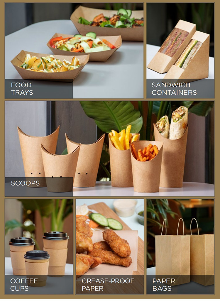 Custom Printed Greaseproof Kraft Paper Takeaway Box