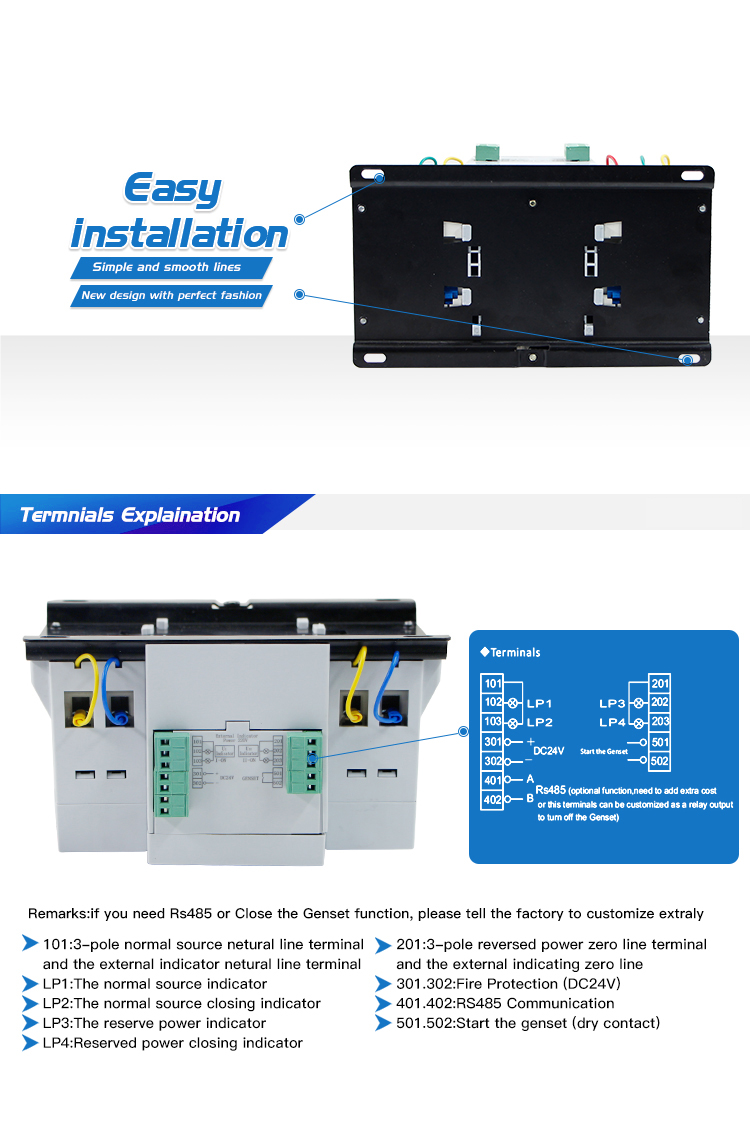 Special Design Widely Used Changeover Dual Power Automatic Transfer Switch