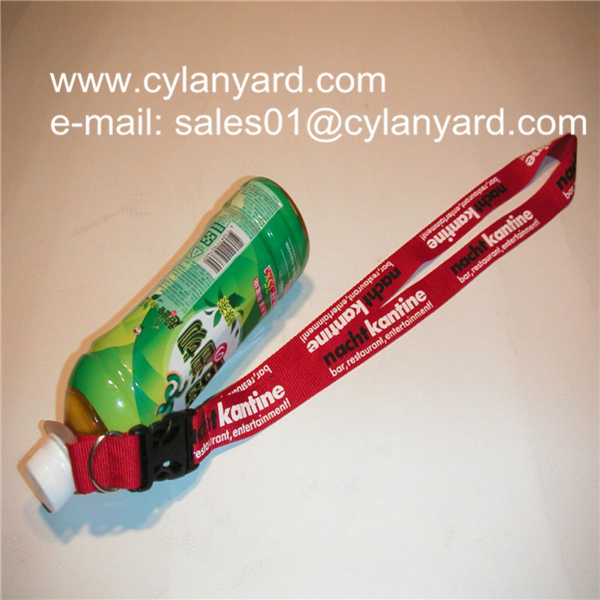 Polyester lanyard with water bottle holder