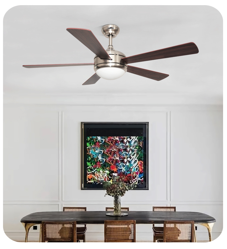 110-240V Ceiling Fan with Light and Remote Home Decoration Copper Motor 5 MDF Blades