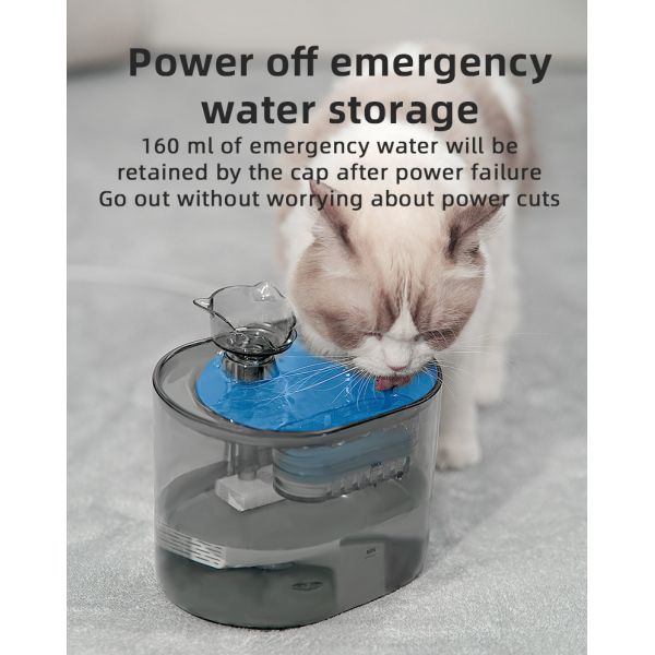 2.2L Eco-Friendly Automatic Portable Cat Dog Water Feeder ABS/PC Pet Fountain with Charge Source Cute Style