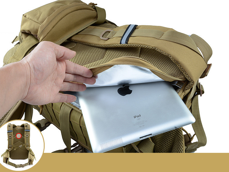 Khaki Oxford TAN Tactical Hiking Backpack Thicken 40L Camping