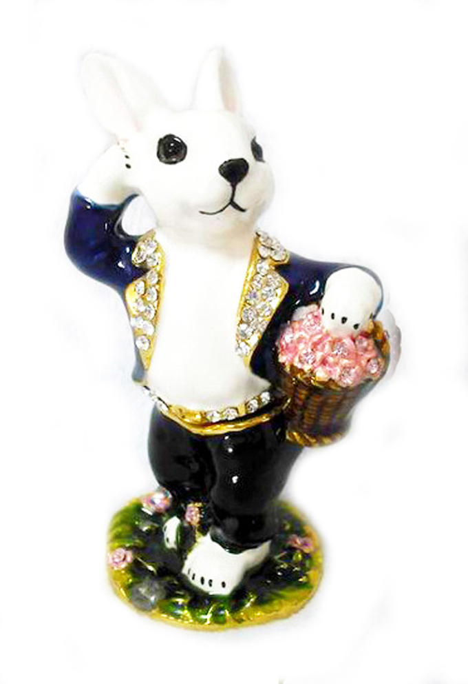 Easter Rabbit Trinket Box Rabbit Trinket Jewelry Box Bejeweled Box Cony Jewelry Trinket Box Easter Bunny Jewelry Box