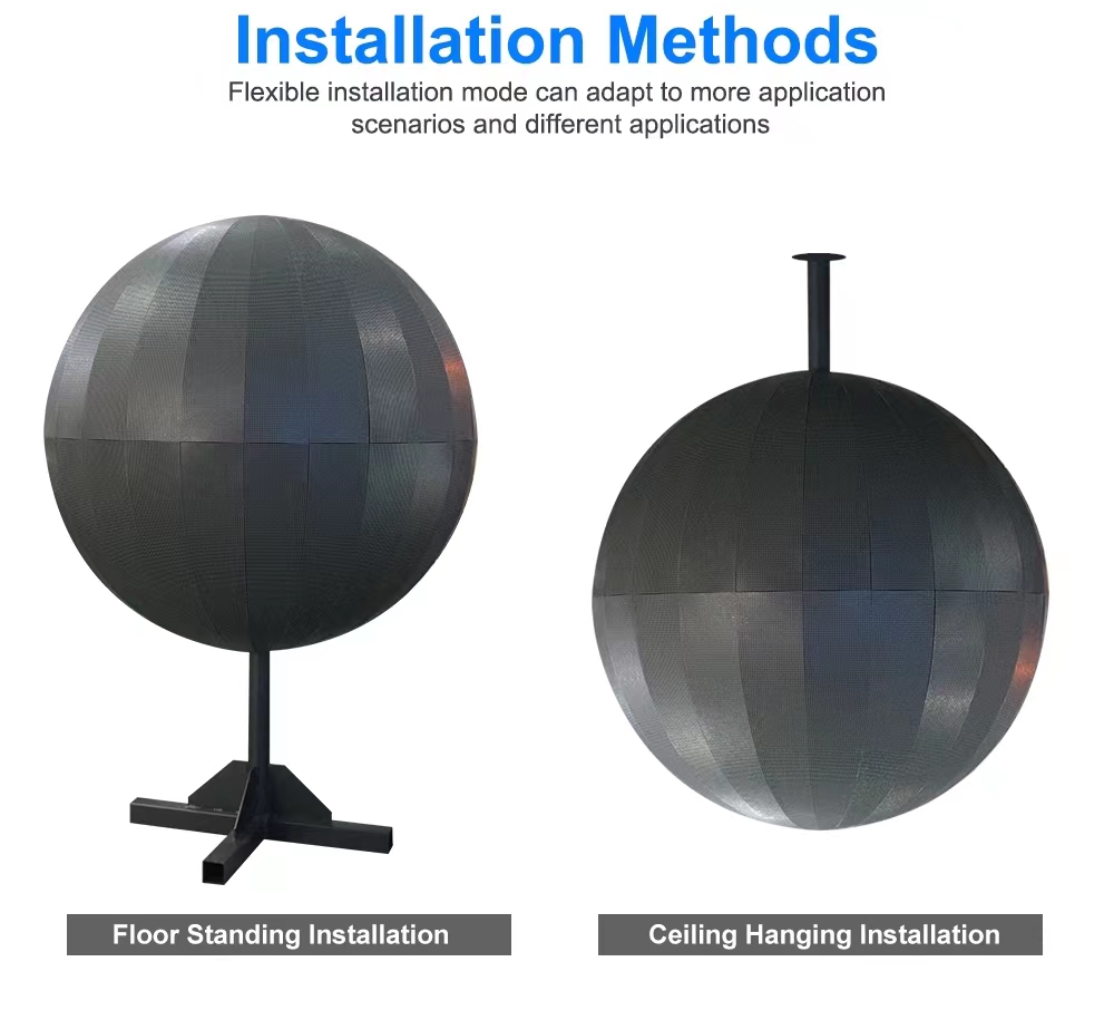 Flexible LED Display Hd Indoor Ball Sphere LED Screen Full Color 64*32 Dots Resolution Constant Driving
