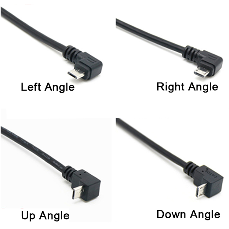 CUSTOM 0.3M 1M 90 Degree Up Down Left Right Angle Screw Micro Panel Mount USB Extension Cable