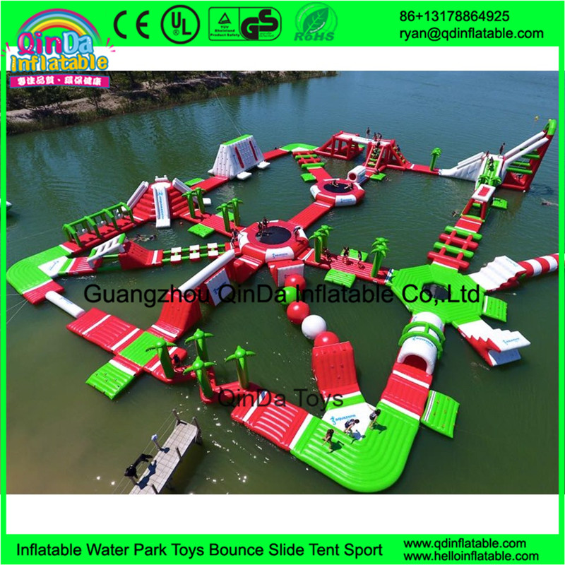 Custom design outdoor adults giant inflatable floating water park for open water entertainment from Guangzhou
