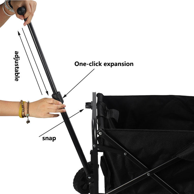 Convenient 200lb Load Bearing Collapsible Folding Wagon Cart for Outdoor Camping