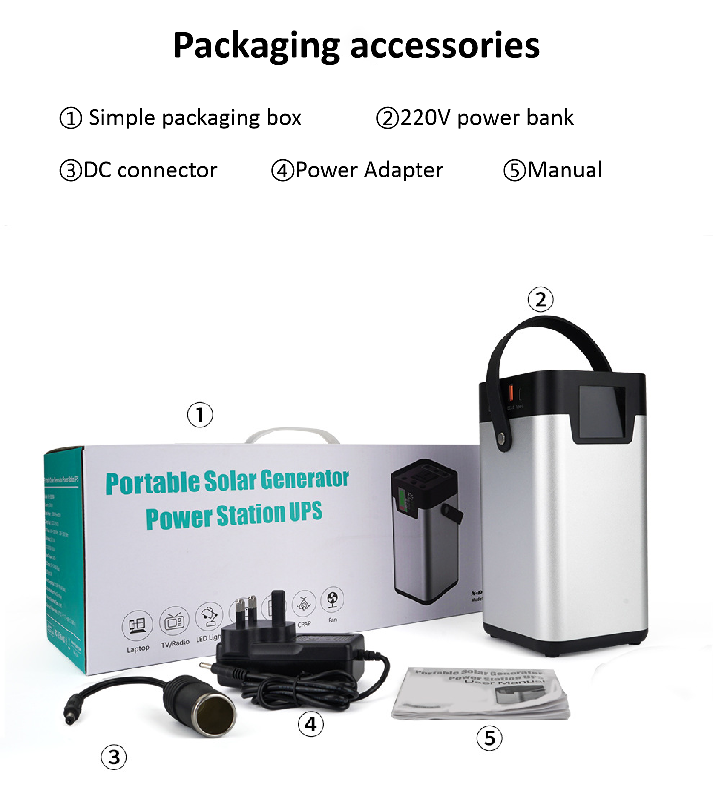 54000mah Lithium Portable Power Station 200W 220V Commercial Solar Generator