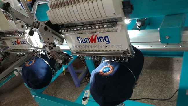 Compact Computerized Two Head Embroidery Machine Head Distance 500mm
