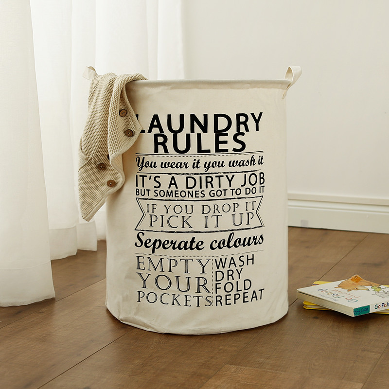 Foldable washing laundry clothes basket hamper bin baby toy storage bag large box customized laundry rules Organizer Bin