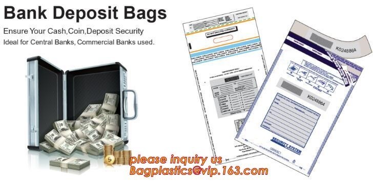 Security plastic bag with adhesive tape for cash, plastic money bag, Security Money Cash Bag For Airport/Bank and police