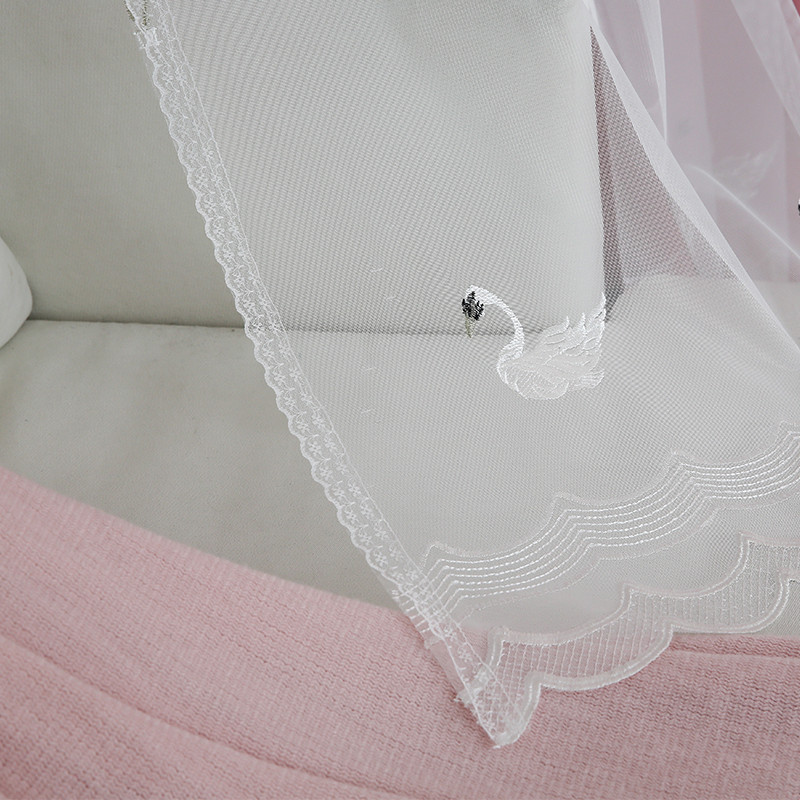 100% Polyester White Cotton Gauze Curtains Sheer Floral Embroidered Fabric