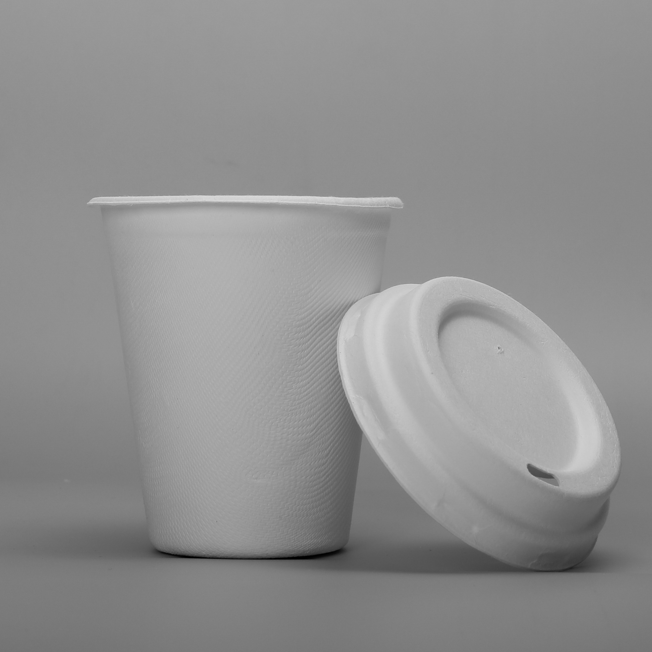 Bagasse Molded Pulp Leakproof 8oz 250ml Biodegradable Cups And Lids