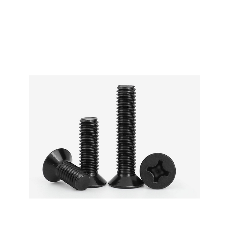 Flat Head Black Zinc Cross Machine Screws DIN965 with ISO9001 2015 Certification
