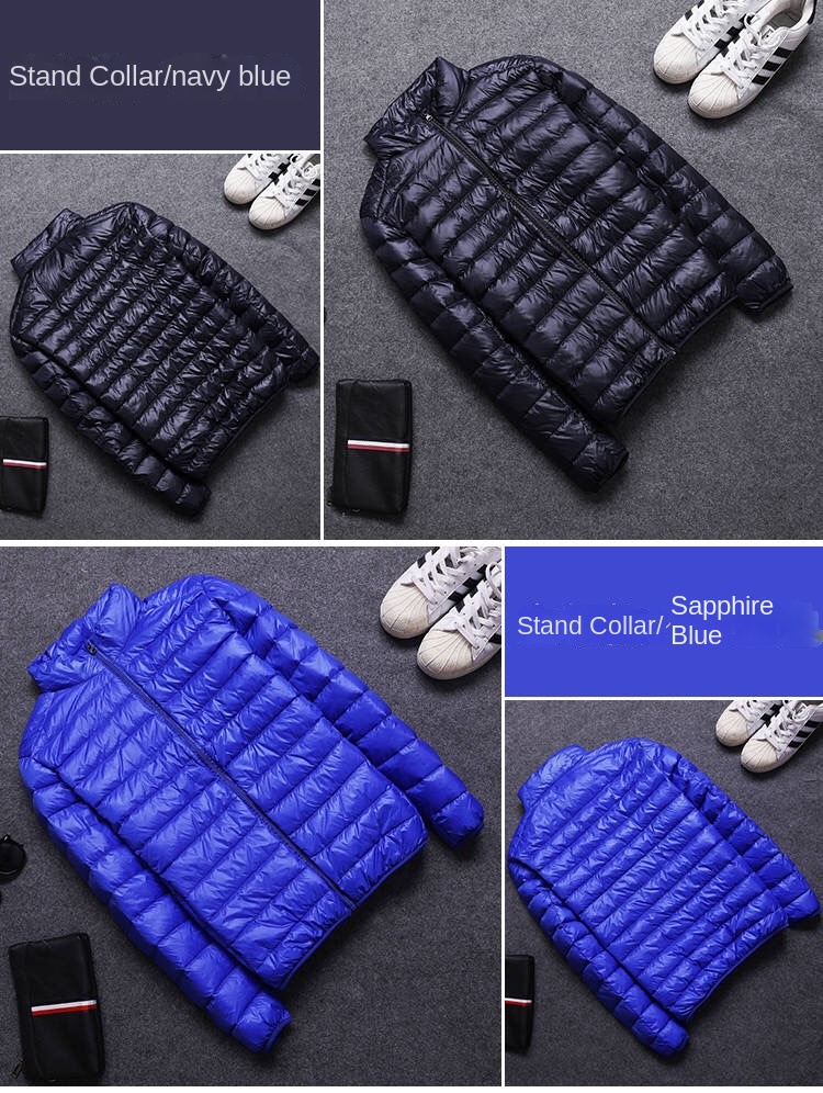 Duck Down Filled Puffer Jackets Multi Coloured Outdoor Light Warm Standing Collar