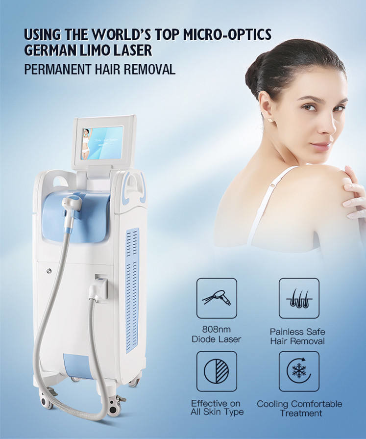 No Pain 808nm Diode Laser Beauty Equipment Semiconductor Cooling